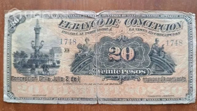 Billetes antiguos nacionales de 20, 5, 10, 1 PESOS
