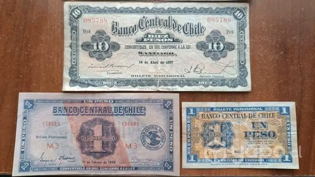 Billetes antiguos nacionales de 20, 5, 10, 1 PESOS