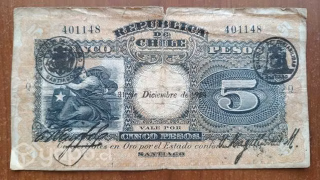 Billetes antiguos nacionales de 20, 5, 10, 1 PESOS