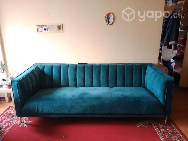 Sillón felpa verde botella - Imagen 2