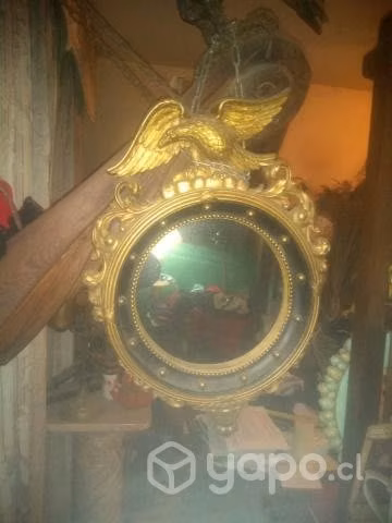 Antiguo Espejo metálico Romano decoración