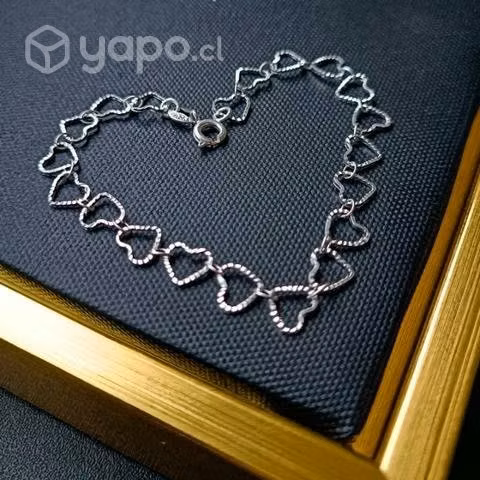 Pulsera Corazones Plata Nacional 925 - Imagen 2
