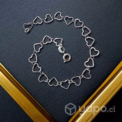 Pulsera Corazones Plata Nacional 925 - Imagen 3