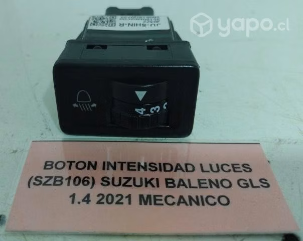 Boton Intensidad Luces Suzuki Baleno GLS 2021