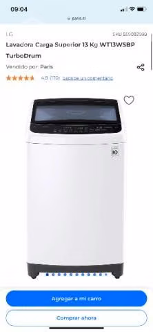 Lavadora LG 13 kilos