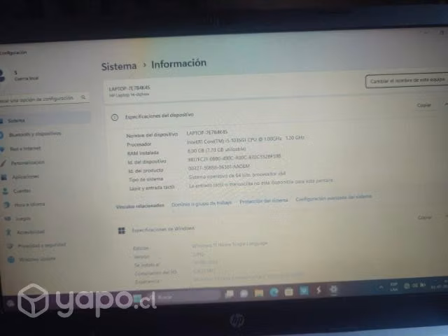 Notebook hp icore 5 - Imagen 2