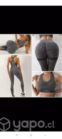 Conjunto deportivo con calza leggins push Up + top