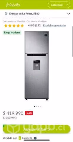 Refrigerador Samsung No Frost 318 lts
