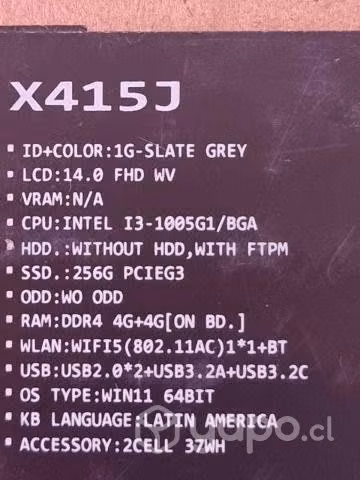 Notebook Asus X415J