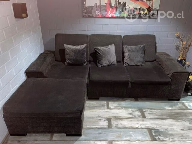 Sillón L color gris oscuro