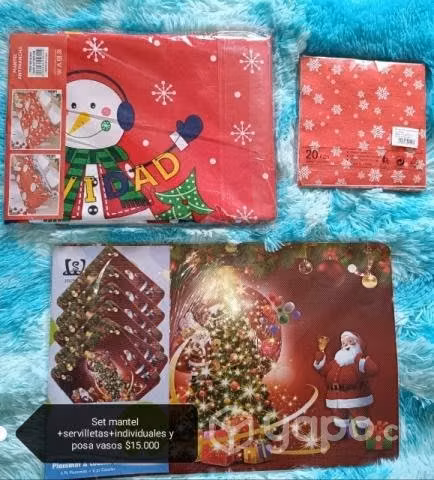 Set mantel + individual y servilleta de navidad