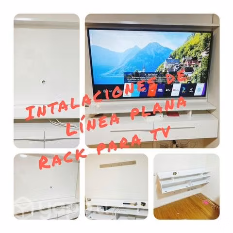 Instalaciones de línea plana, rack para tv