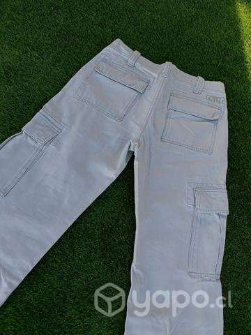 Pantalon cargo crema claro - Imagen 3