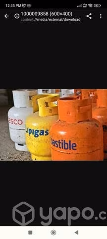 7 cilindros de gas vacíos
