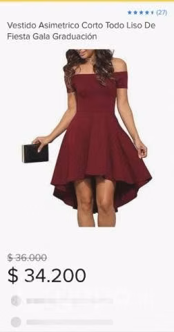 Vestido de fiesta color burdeo