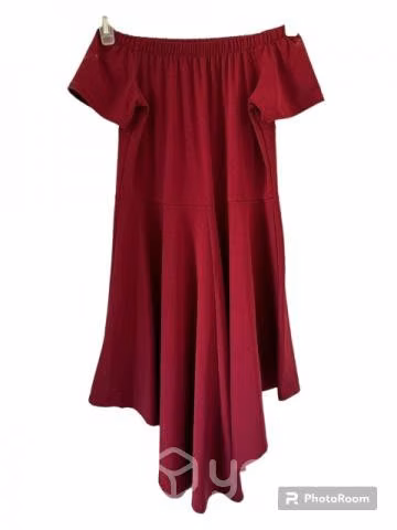 Vestido de fiesta color burdeo - Imagen 3
