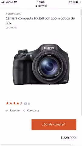 Cámara sony cyber shot HX350 + trípode sony