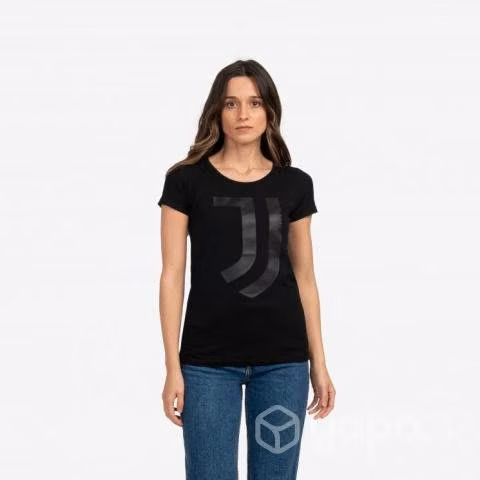Polera Mujer Juventus C/ Logo Estampado Negro - Imagen 3