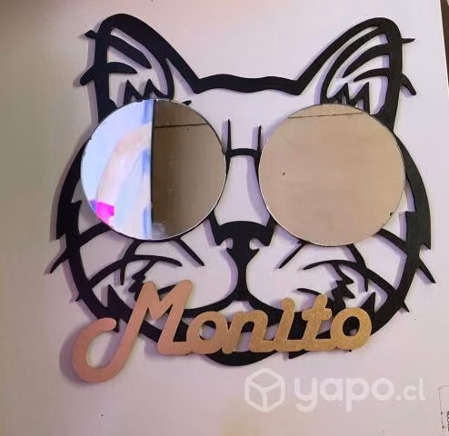 Decoración espejo gato