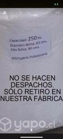 Relleno Perlitas plumavit bolsa grande 250 litros - Imagen 2