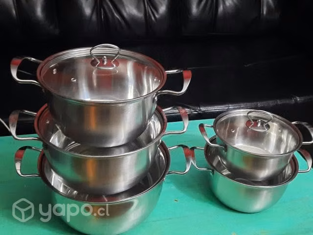 Bateria de cocina / juego de ollas acero inoxidabl