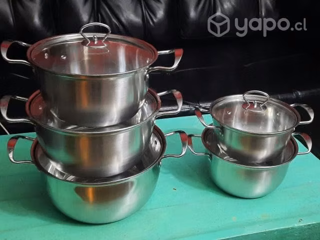 Bateria de cocina / juego de ollas acero inoxidabl