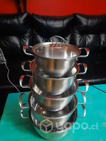 Bateria de cocina / juego de ollas acero inoxidabl