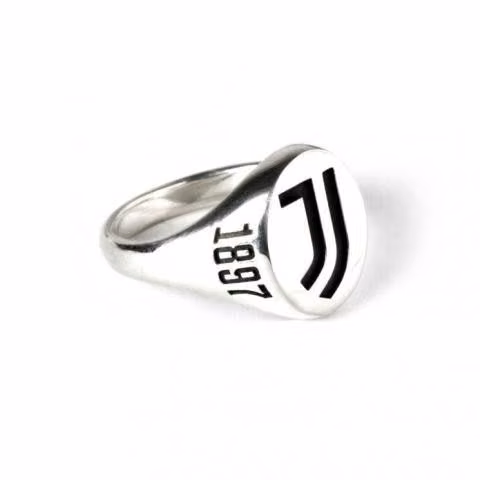 Juventus Anillo Unisex bañado en Plata C/ Logo Neg - Imagen 3