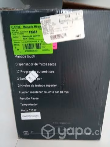 Máquina nueva para hacer pan
