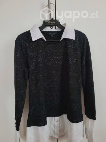 Chaleco con cuello de blusa