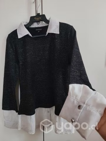 Chaleco con cuello de blusa