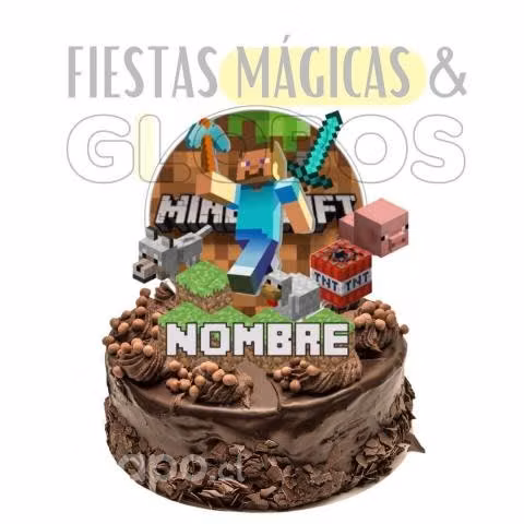 Topper 3D Minecraft Imprimible Personalizable