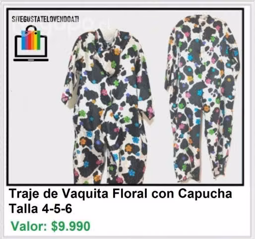 Traje de Vaquita Floreada con Capucha