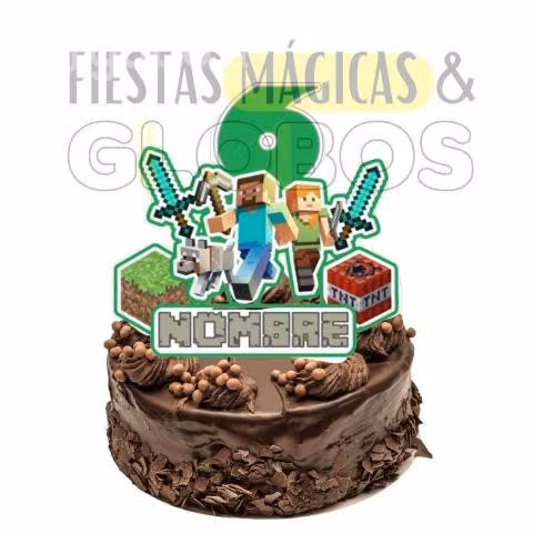 Kit Imprimible de Toppercake Minecraft 3d Editable