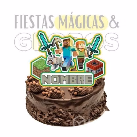 Kit Imprimible de Toppercake Minecraft 3d Editable
