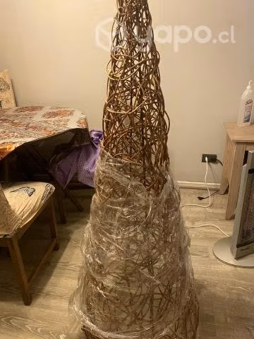 Arbolito de navidad hecho de mimbre - Imagen 2
