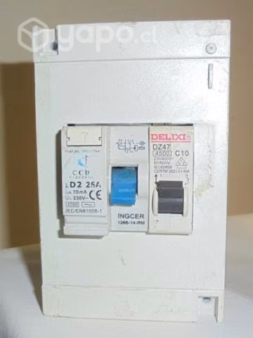 Interruptor Automatico 25a +Diferencial + Caja