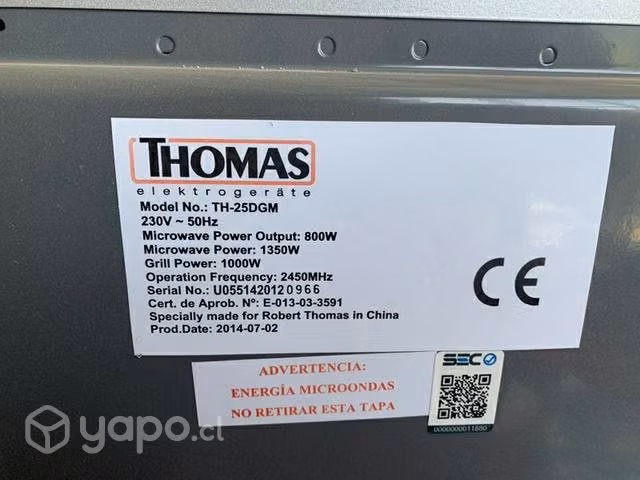 Microondas Thomas TH25DGM - Imagen 2