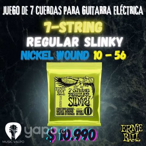Cuerdas de guitarra ernie ball 7 regular 10-56