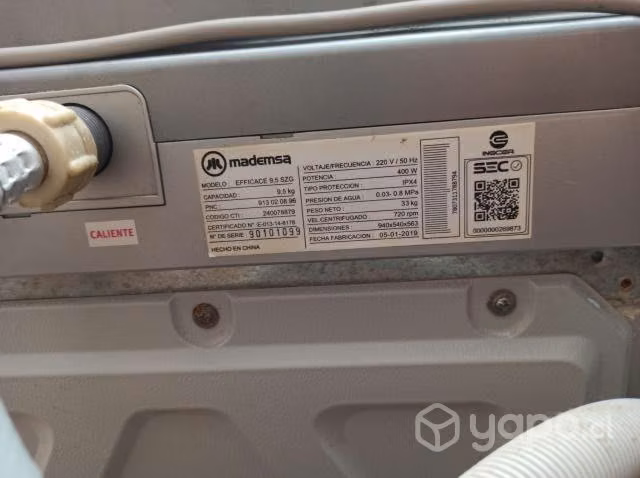 Lavadora mademsa efficace 9.5 kg szg