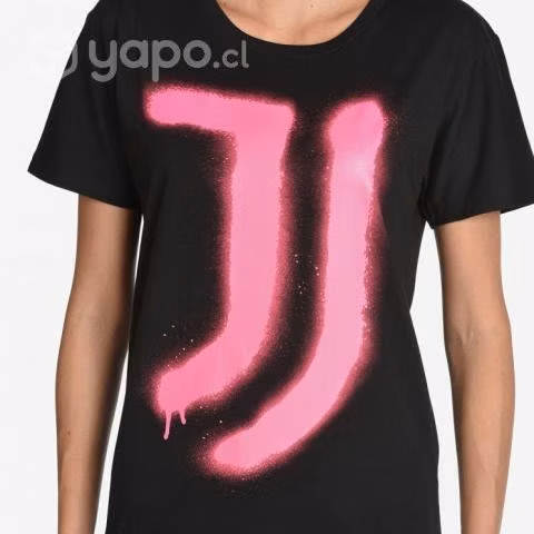 Polera Mujer Juventus C/ Logo Stilo Spray Fucsia