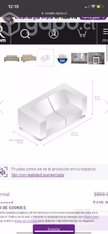 Sofá Plot tres cuerpos gris - Imagen 6