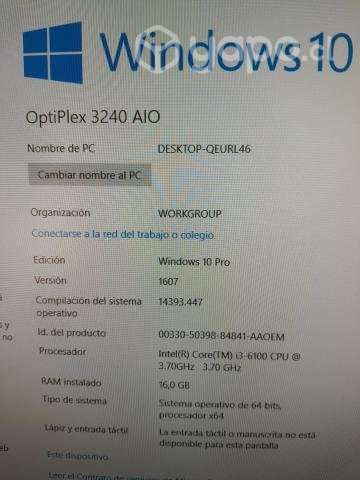 Vendo Computador Dell optiplex 3240 aio - Imagen 2