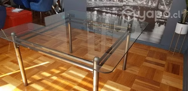 Mesa cuadrada de vidrio 1,40 mets