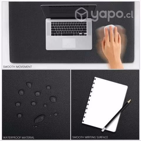 Alfombrilla Mousepad De Cuero Sintético Impermeabl