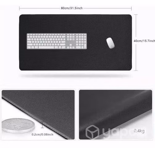 Alfombrilla Mousepad De Cuero Sintético Impermeabl