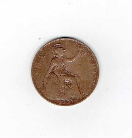 Moneda de Inglaterra, 1 penny, 1921