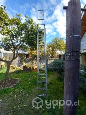 Escalera de aluminio tijera con extension 9,25 mtr