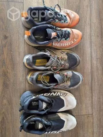 3 pares de zapatillas trail usadas excelente estad