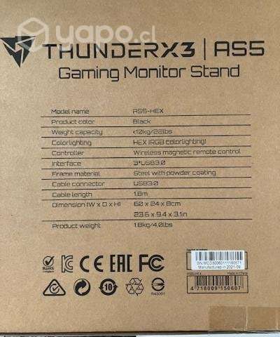 Base Gamer para Monitor ThunderX3 AS5HEX [NUEvO] - Imagen 2